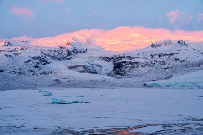 Island Sonnenaufgang Gletscher